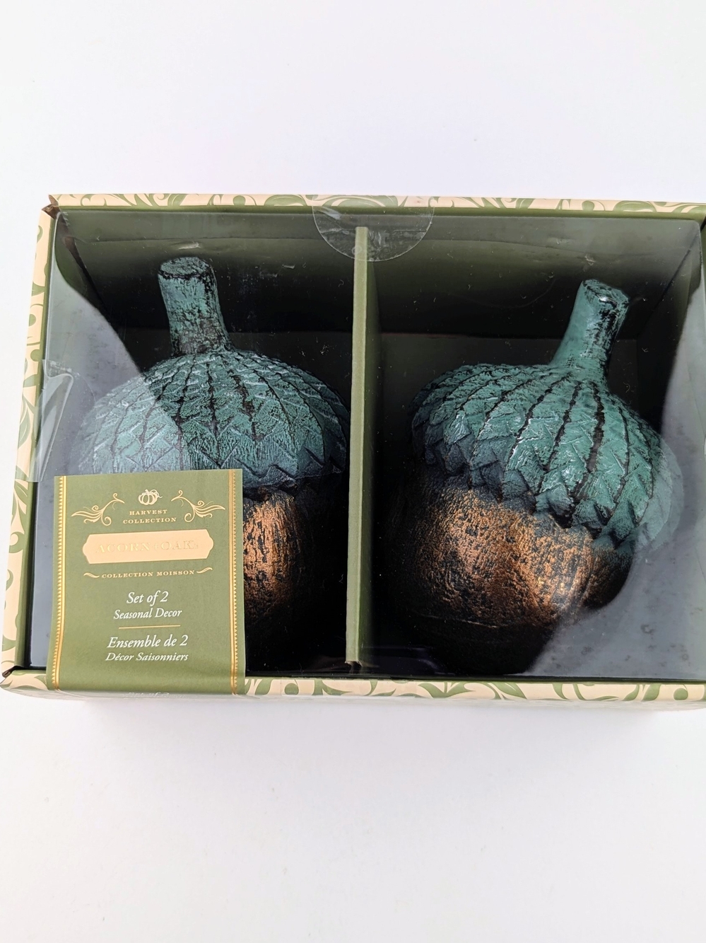 Acorn + Oak 2pc. Resin Decorative Acorn Set For Tabletop Fall/Autumn Decor